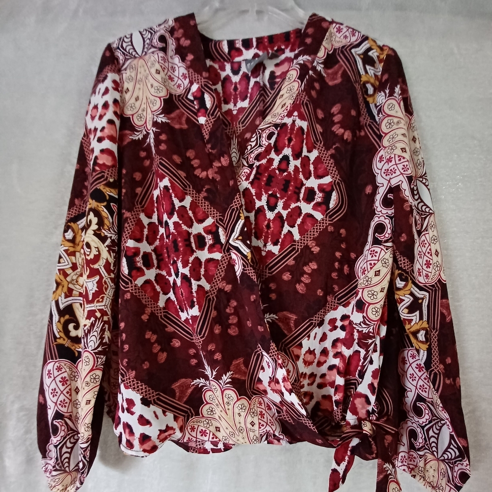 Soho Jean New York & Company Women Multi-Color Printed Long Sleeve Size M
